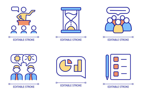 Business Communication RGB Color Icons for Modern Web Design