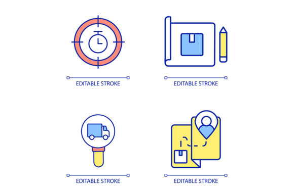 Business Development RGB Color Icon Set for Local Branding