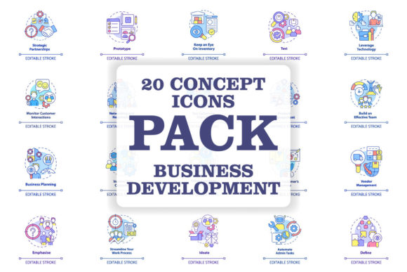 Business Development Trends Concept Icon Graphics