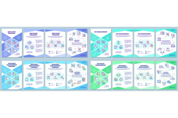 Business Management Brochure Template Set for Graphic Templates