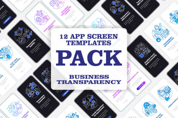 Business Transparency Mobile App Screens - Graphic Templates for Local Branding
