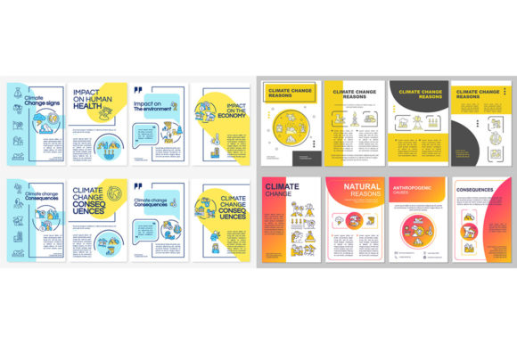 Climate Change Brochure Template Set for Modern Graphic Templates