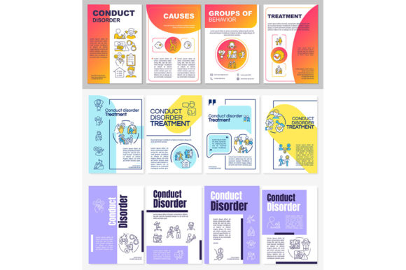 Conduct Disorder Brochure Template Set for Graphic Templates