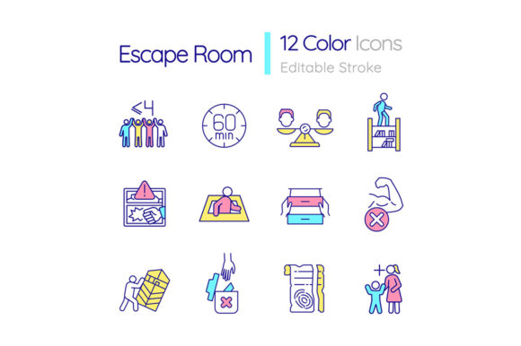 Escape Room RGB Color Icons Set Review
