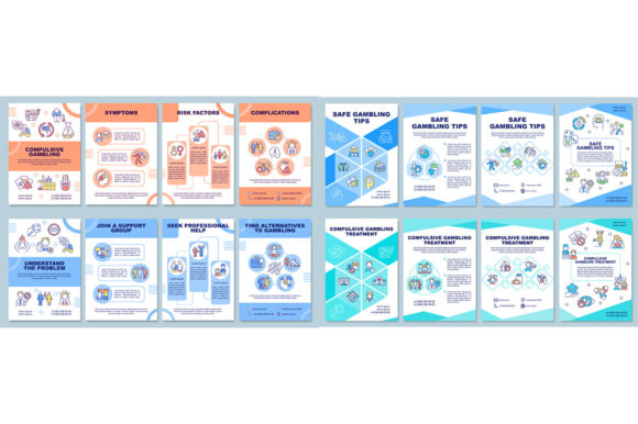 Gambling Addiction Brochure Template Set for Graphic Templates