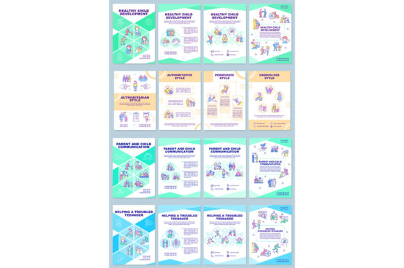 Healthy Child Brochure Template Set for Graphic Templates