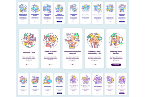 Homelessness Problems and Solutions Apps Graphic Templates