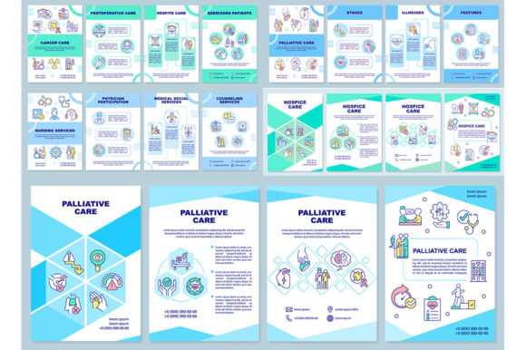 Hospice Care Brochure Template Set for Graphic Templates