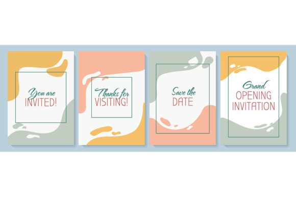 Invitations Greeting Card with Icons Review