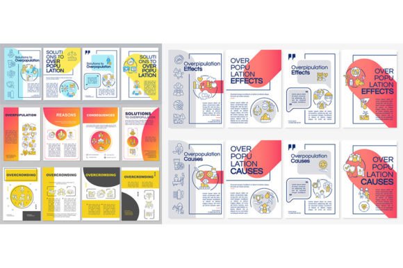 Overpopulation Brochure Template Set for Graphic Templates