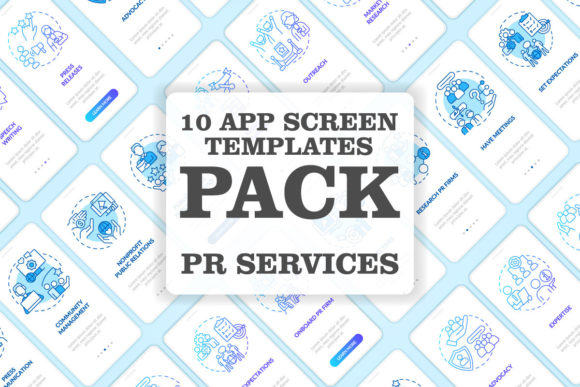 PR Services Onboarding Mobile App Screen Graphics