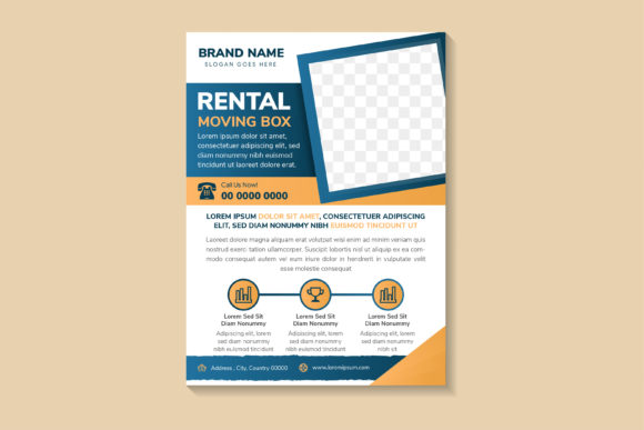 Rental Moving Box Vertical Flyer for Print Templates and Graphics