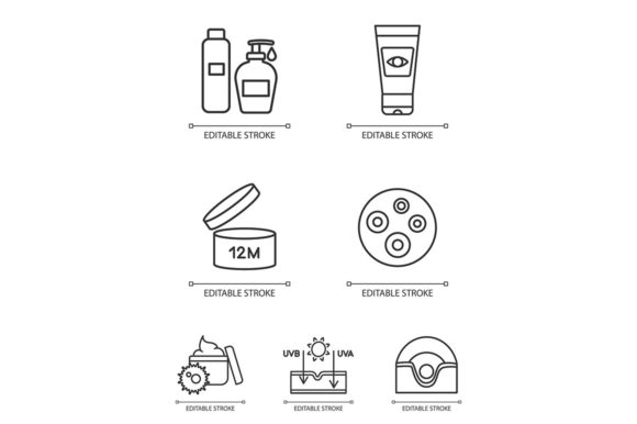 Skin Care Black Glyph Icon Set for Modern Web Design
