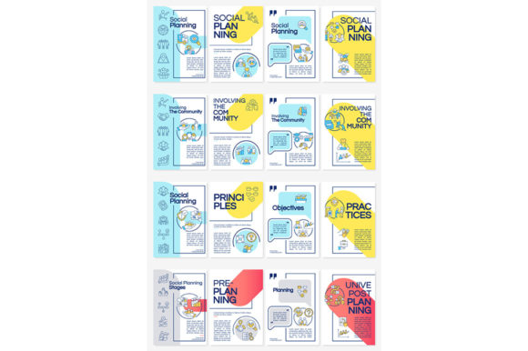 Social Planning Brochure Template Set for Graphic Templates