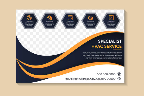 Specialist HVAC Service Horizontal Flyer - Print Templates & Graphics