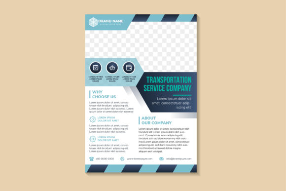 Transportation Service Company Vertical Graphics for Print Templates