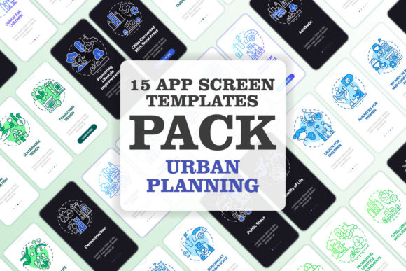 Urban Planning Mobile App Screen Bundle Graphics