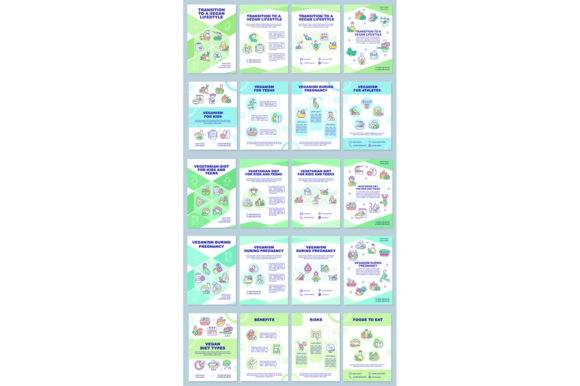 Vegan Lifestyle Guide Brochure Templates for Graphic Design